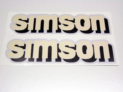 Aufklebersatz SIMSON Tank S51 weiß/schwarz im Original Design, Aufkleber  original Look, Aufkleber/Schriftzüge, Simson